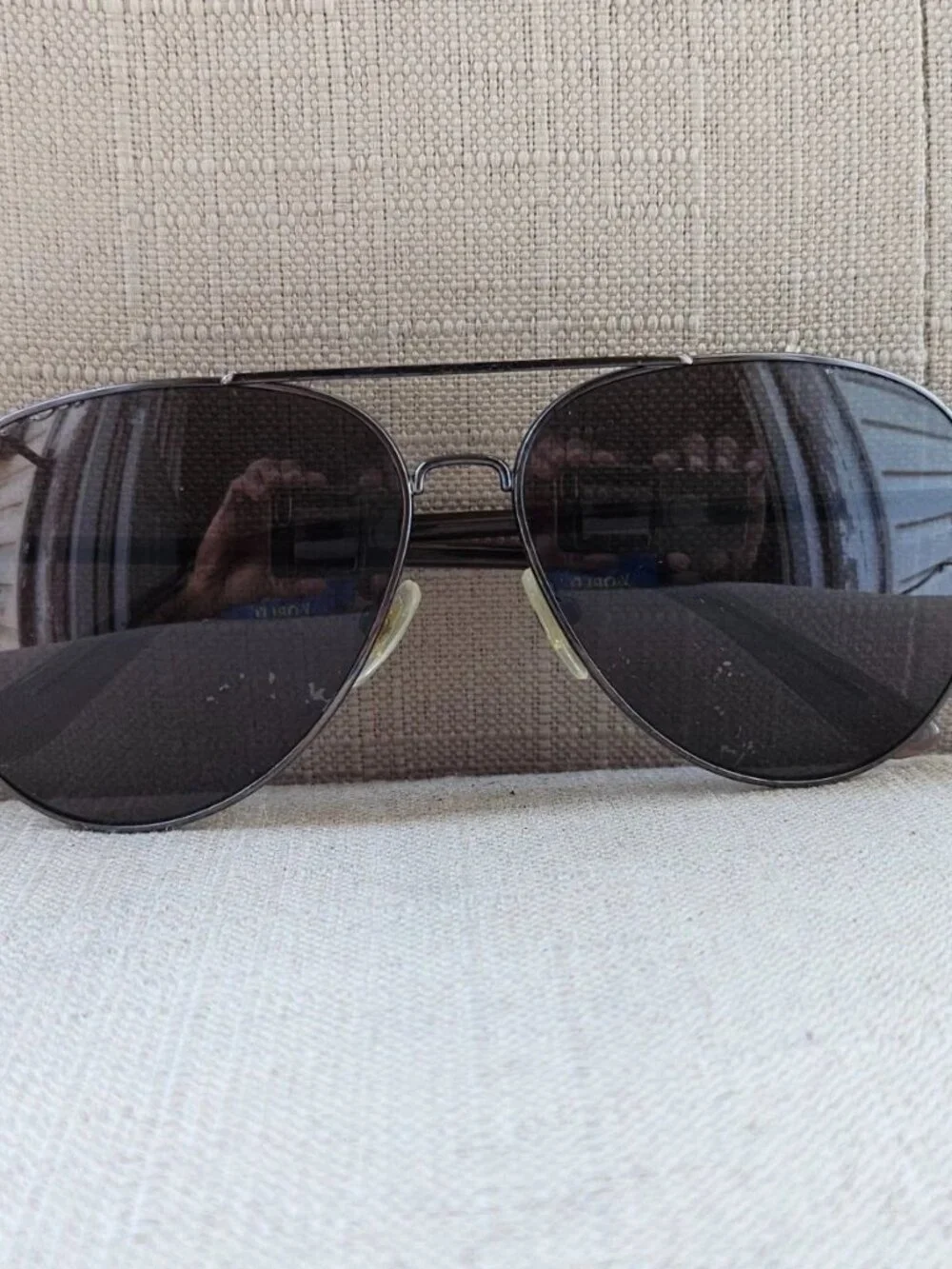 Vintage Calvin Klein Men Sunglasses Black Tone Eyewear Aviator Shape Read desc